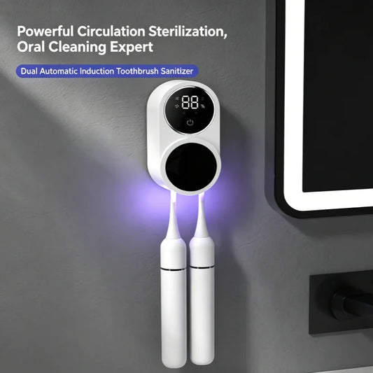 Mini Portable Rechargeable Travel Toothbrush Sterilizer Induction Switch with Charge Display UV Toothbrush Sterilizer Case