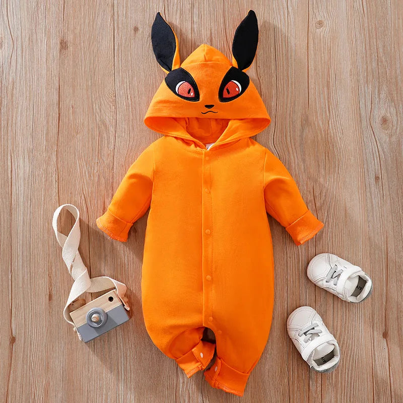 Newborn Baby Anime Cape Style Children Long Sleeve Cotton Bodysuit, Cute Kids Boys Girls Romper
