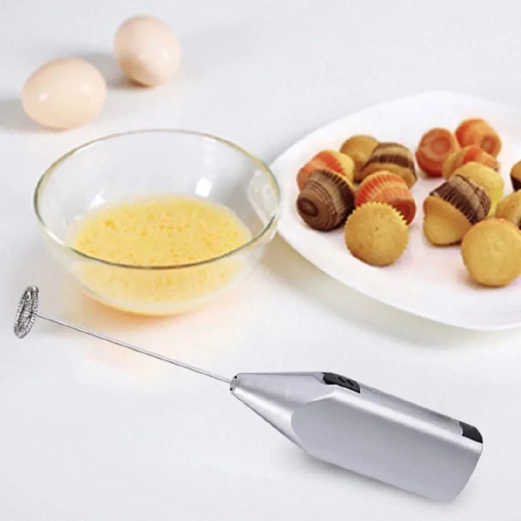 Household Mini Stainless Steel Electric Handheld Egg Beater Cappuccino Latte Coffee Foamer Hot Chocolate Drink Mixer